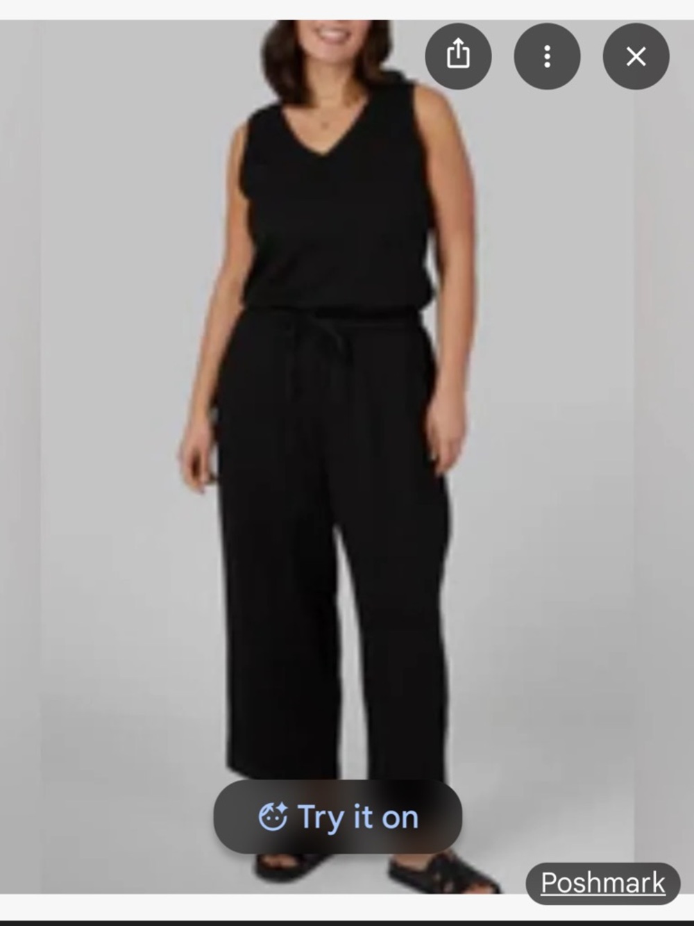 32 Degrees Black Sleeveless V-Neck Jumpsuit - Picture 4 of 4